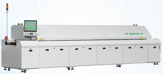 Four à refusion sans plomb pour ligne d'assemblage CMS, équipement de brasage par refusion de circuits imprimés, four à refusion à air chaud 8/10/12 zones